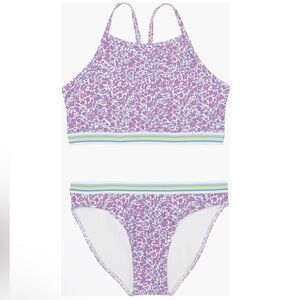 Zella Girl Rainbow Pop Two-piece Swimsuit Set size 14